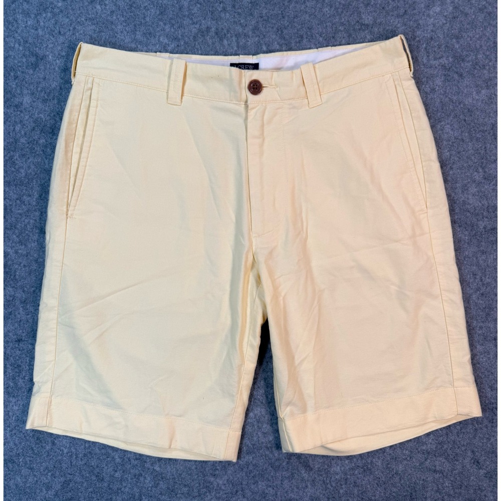 J.Crew Gramercy Mens Chino Shorts 30w Pale Yellow 100% Cotton 9 Inseam